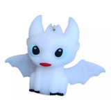 3D PVC Figure Keychain - How to Train Your Dragon - Chibi Light Fury Sitting