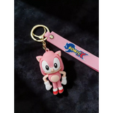 3D PVC Figure Keychain - Sonic the Hedgehog - Amy Rose Hands On Hips