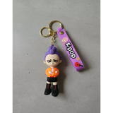 3D PVC Figure Keychain - KPop Demon Hunters - Jimin Orange Jacket Crossed Arms