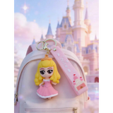 3D PVC Figure Keychain - Disney Princess - Chibi Aurora Pink Dress Variant 2