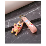 3D PVC Figure Keychain - Bluey - Bingo Waving