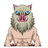 3D Lenticular Sticker - Demon Slayer - Inosuke Boar Mask Reveal