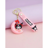 3D PVC Figure Keychain - Kuromi - Santa Moon Pajamas