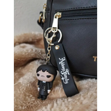 3D PVC Figure Keychain - Familia Addams Adams - Wednesday Standing In Dress