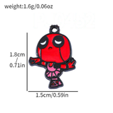 Bracelet Charm - Marvel - red and black Deadpool charm