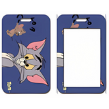 ID Card Badge Holder - Tom and Jerry - Looking Up Blue