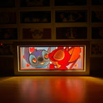 3D Paper Carving Light Lamp - Disney - Stitch & Angel Kissing