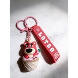 3D PVC Figure Keychain - Toy Story - Lotso Crown Ice Cream