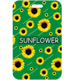 ID Card Badge Holder - Sunflowers on Green with Sunflower Text