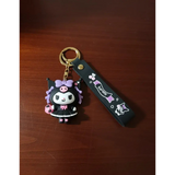 3D PVC Figure Keychain - Kuromi - Black Dress Holding Purse