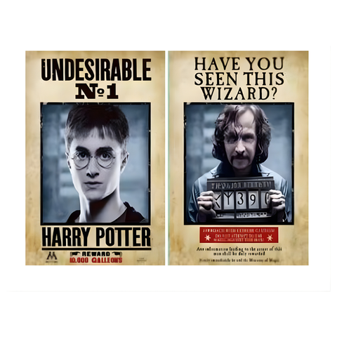3D Lenticular Poster 12"x16" - Harry Potter - Wanted Posters Undesirable No.1 & Sirius Black