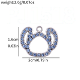 Bracelet Charm - Christmas - silver glitter horseshoe ornament