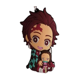 Demon Slayer Tanjiro Kamado Chibi with Nezu PVC keychain