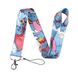 Lanyard - Dumbo - Blue Dumbo Elephants on Light Blue Background