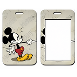 ID Card Badge Holder - Mickey & Friends - Mickey Mouse Pointing On Vintage Background