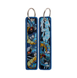 Embroidery Keychain - Pokémon - Gyarados Blue Serpent With Katakana Blue Border