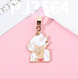 Bracelet Charm - Hello Kitty - white cat with bow holding heart