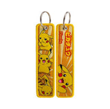 Embroidery Keychain - Pokémon - Pikachu (Stacked Poses Japanese Text)