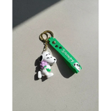 3D PVC Figure Keychain - Peanuts - Snoopy Holding Flower Bouquet