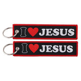 Embroidery Keychain - I Love Jesus