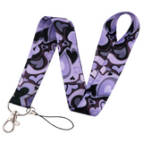 Lanyard - Purple and Black Swirl Hearts