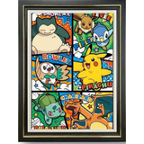 3D Light Frame - Pokémon - Comic Grid Snorlax Eevee Rowlet Pikachu Bulbasaur Charizard
