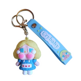 3D PVC Figure Keychain - Bebes Llorones - Crybaby - Blonde Blue Dress