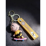 3D PVC Figure Keychain - Peanuts - Charlie Brown Skateboarding