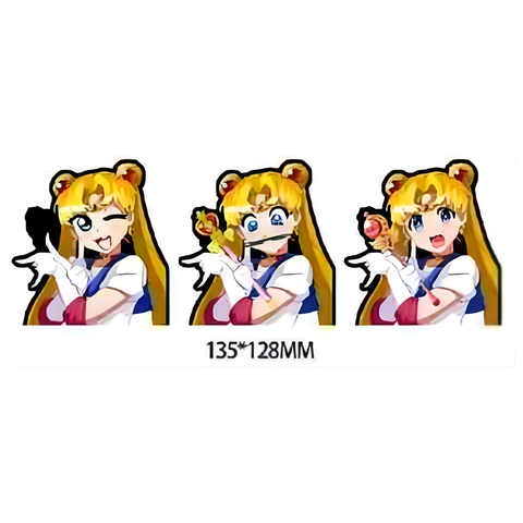 3D Lenticular Sticker - Sailor Moon - Usagi Tsukino with Wand in Expressive Poses
