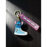 3D PVC Figure Keychain - Lilo & Stitch - Stitch Sitting On Sneaker