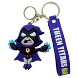 3D PVC Figure Keychain - Teen Titans Go! - Raven Figure With Purple Strap