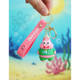 3D PVC Figure Keychain - SpongeBob SquarePants - Patrick Star Green Cap Outfit