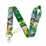 Lanyard - Rick and Morty - Characters with Green Background