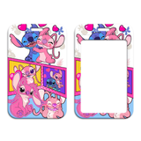 ID Card Badge Holder - Lilo & Stitch (Disney) - Stitch and Angel Hugging Pink White