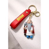 3D PVC Figure Keychain - Asterix - Getafix Holding Sickle