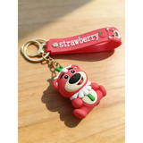 3D PVC Figure Keychain - Toy Story - Lotso Strawberry Sitting