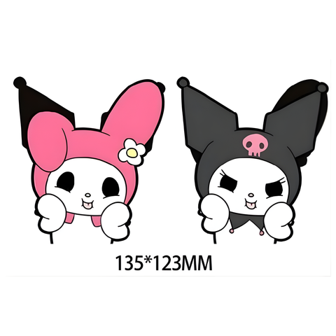 3D Lenticular Sticker - Sanrio - My Melody & Kuromi Raised Hands Pose