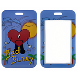 ID Card Badge Holder - Bad Bunny - Sad Heart Beach Scene