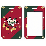 ID Card Badge Holder - Mickey & Friends - Mickey & Minnie Christmas Holiday Scene