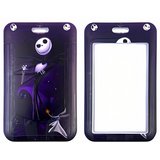 ID Card Badge Holder - The Nightmare Before Christmas - Jack Skellington With Zero On Purple Background
