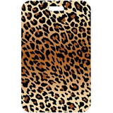 ID Card Badge Holder - Leopard Print Brown And Black