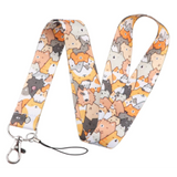 Lanyard - Orange, grey, and white cartoon cats - DESIGN