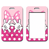 ID Card Badge Holder - Mickey & Friends - Minnie Mouse Pink Polka Dot Bow And Gloves
