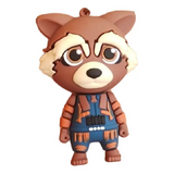 3D PVC Figure Keychain - Guardians of the Galaxy - Rocket Raccoon Jumpsuit
