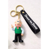 3D PVC Figure Keychain - Shaun the Sheep - Wallace With Thumbs Up Figure