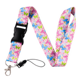 Lanyard - Pink, Blue, and Green Bow Pattern