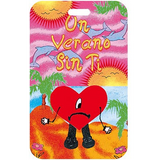 ID Card Badge Holder - Bad Bunny - Sad Heart Beach Sunset