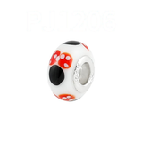 Bracelet Charm - Minnie Mouse - white bead with red polka-dot bows