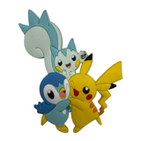 Pokémon Pikachu Piplup and Pachirisu Group Keychain PVC keychain