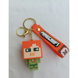 3D PVC Figure Keychain - Minecraft - Glow Squid Head